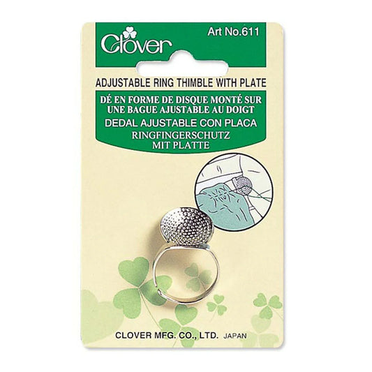 Clover Adjustable Ring Thimble with Plate