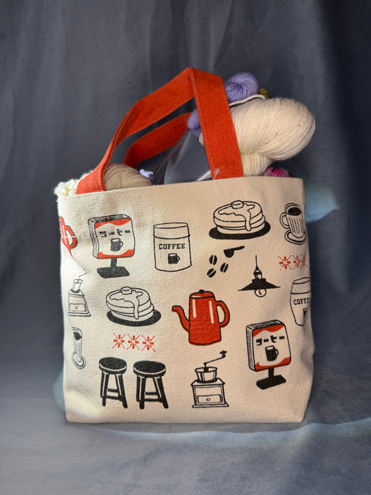 Coffee Shop Tote Bag 7x11 inch