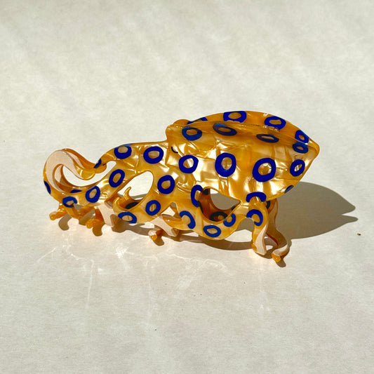 Blue Ring Octopus Clip