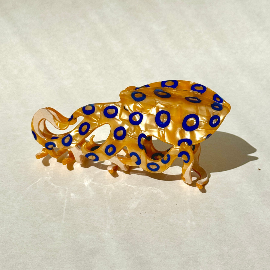 Blue Ring Octopus Clip