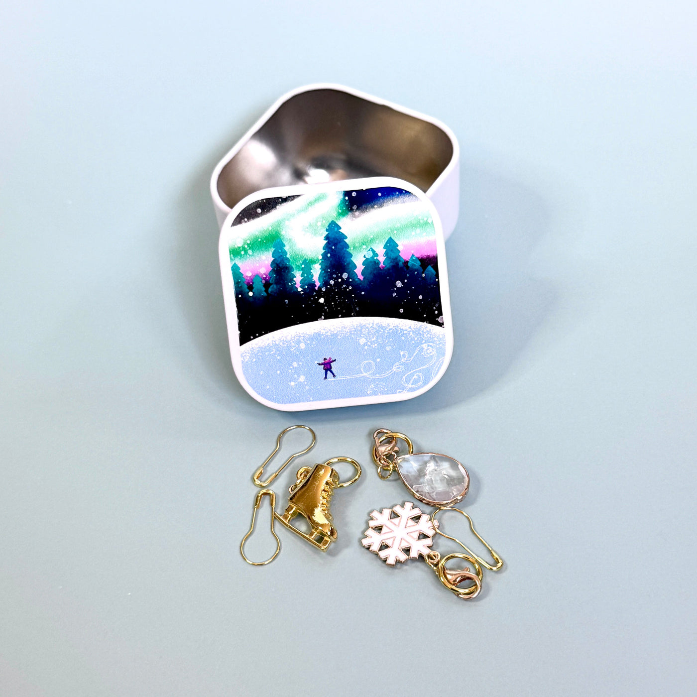 Skate the Lights Stitch Markers