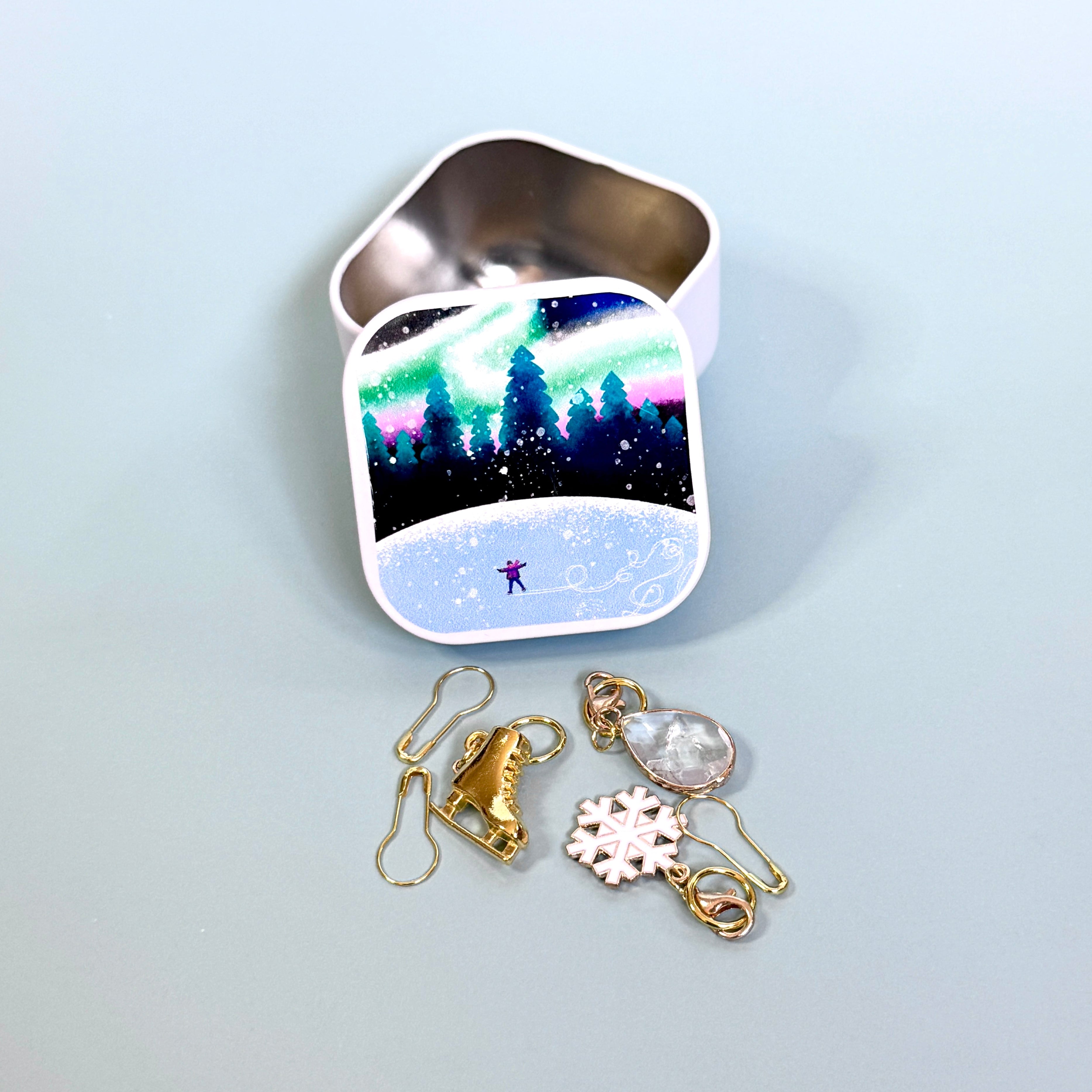 Skate the Lights Stitch Markers