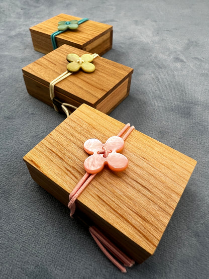 Cohana Glass Sewing Pins in a Cherry-Wood Box