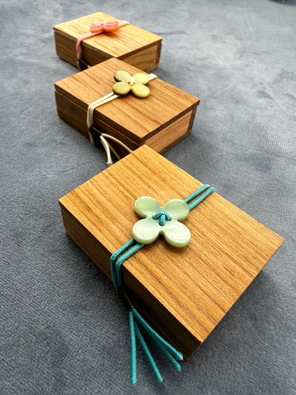 Cohana Glass Sewing Pins in a Cherry-Wood Box