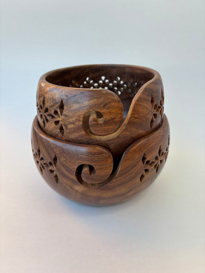 Shesham Wood Yarn Bowls