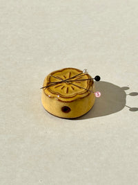 Cohana Flower Motif Awaji Kawara Magnetic Needle Rest with Needle Polisher