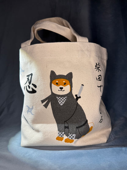 Ninja Shiba Tote Bag 9x13 inch