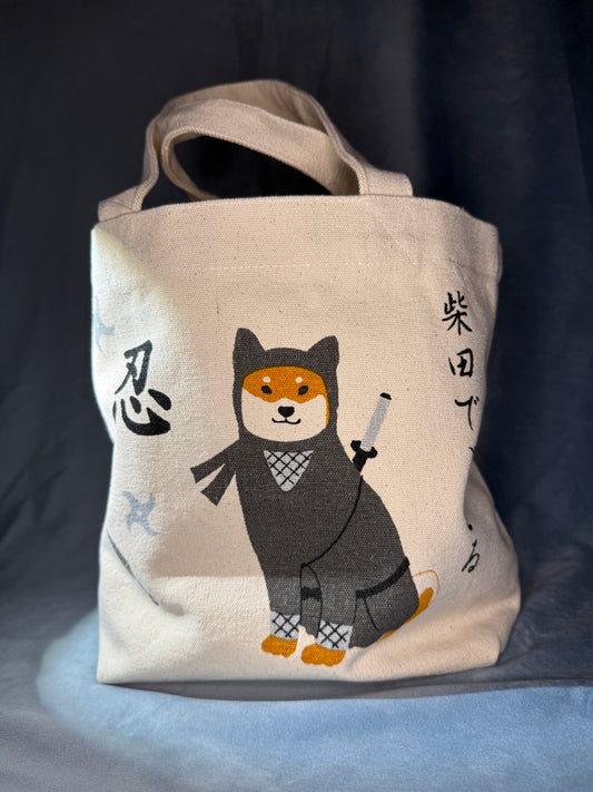 Ninja Shiba Tote Bag 9x13 inch