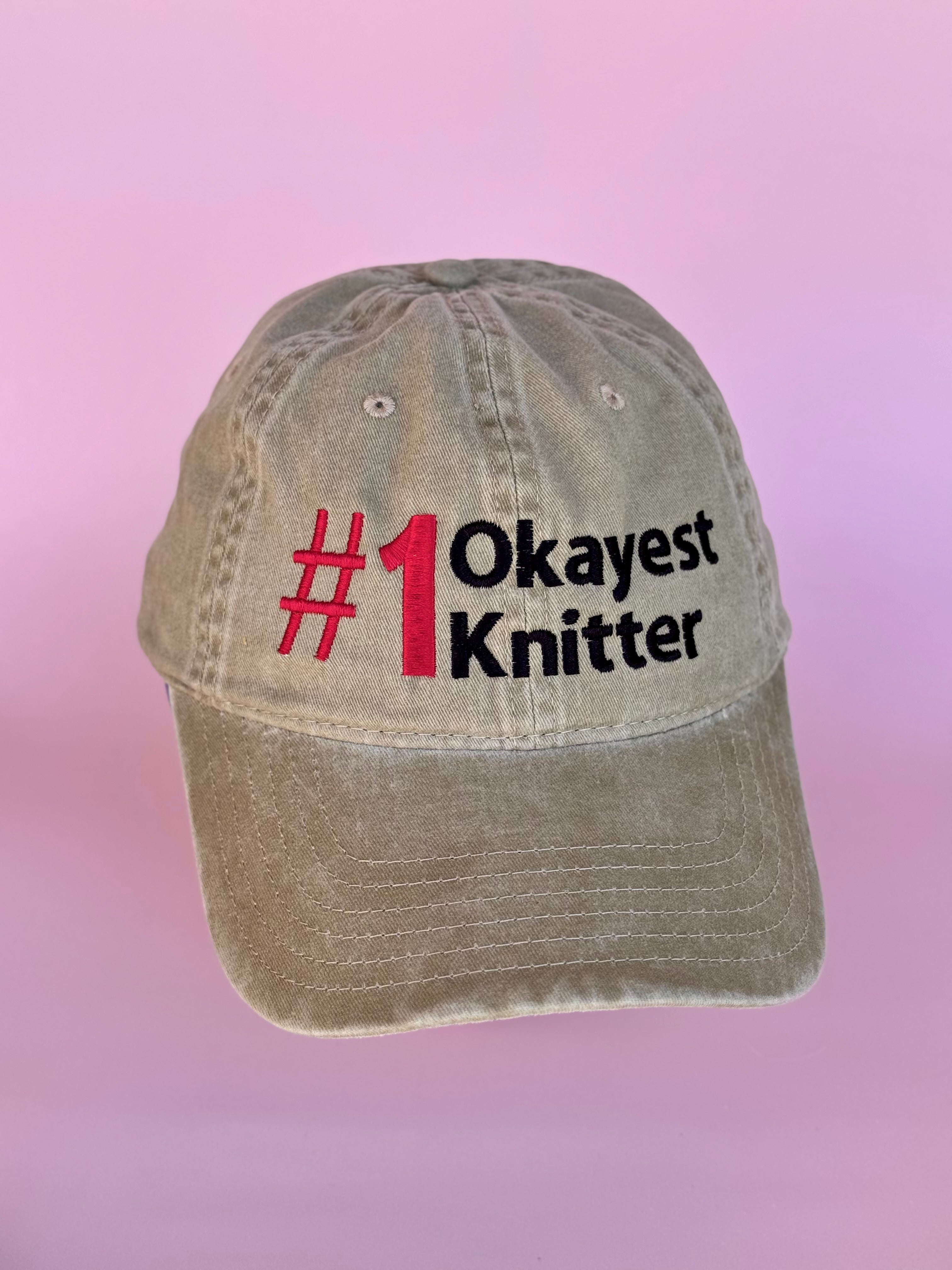 #1 Okayest Knitter Embroidered Hat